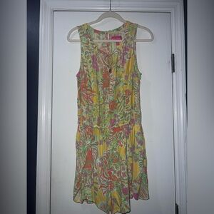 Lilly Pulitzer for Target Yellow Multicolor Floral Tie-Neck Romper